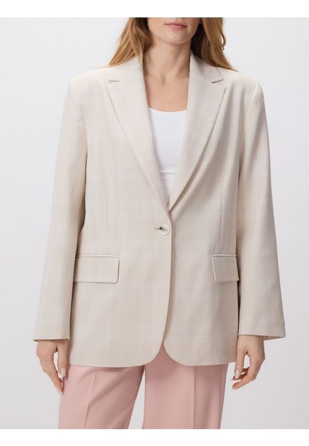 Reserved - Jednorzędowa marynarka z wiskozą - wielobarwny. Materiał: wiskoza. Styl: klasyczny