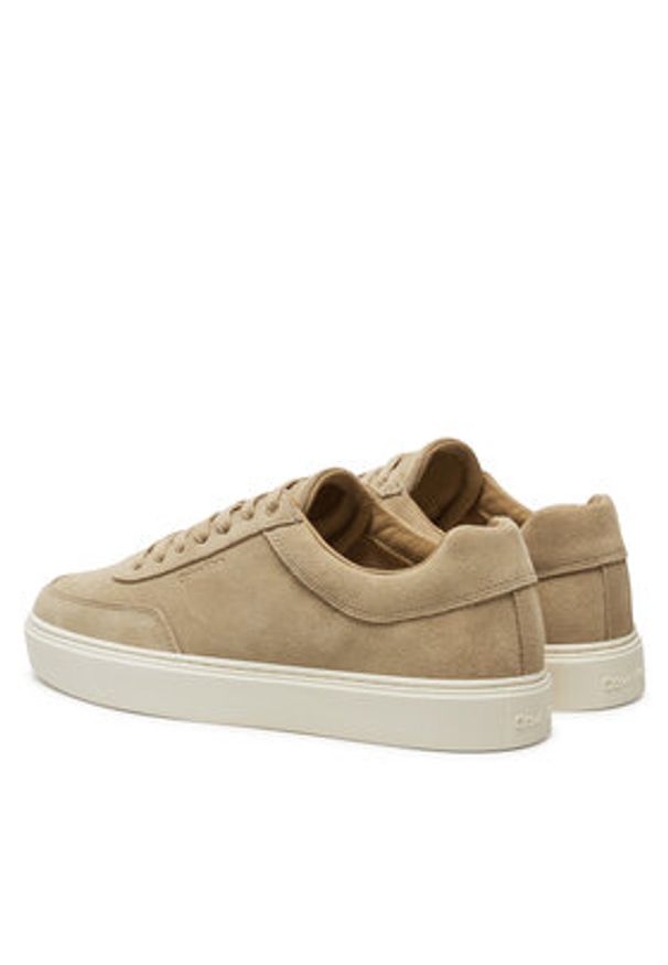 Calvin Klein Sneakersy Lace Up Suede HM0HM01792 Beżowy. Kolor: beżowy. Materiał: zamsz, skóra