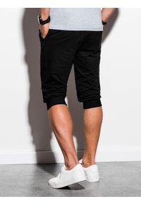 Ombre Clothing - Krótkie spodenki męskie dresowe P29 - czarne - XXL. Okazja: na co dzień. Kolor: czarny. Materiał: dresówka. Długość: krótkie. Styl: casual #3