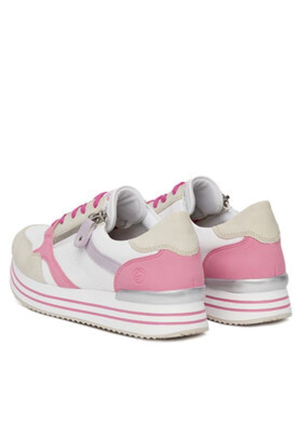 Remonte Sneakersy D1323-83 Biały. Kolor: biały. Materiał: skóra