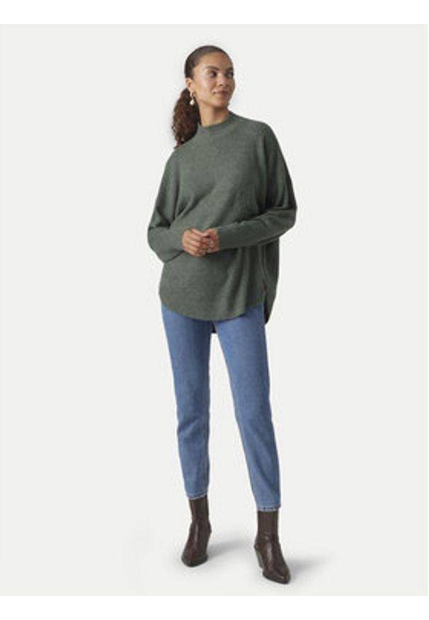 Vero Moda Sweter Plaza 10290784 Zielony Loose Fit. Kolor: zielony. Materiał: syntetyk