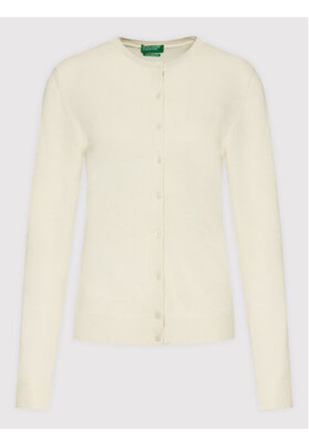 United Colors of Benetton - United Colors Of Benetton Kardigan 1002D5485 Beżowy Regular Fit. Kolor: beżowy. Materiał: wełna