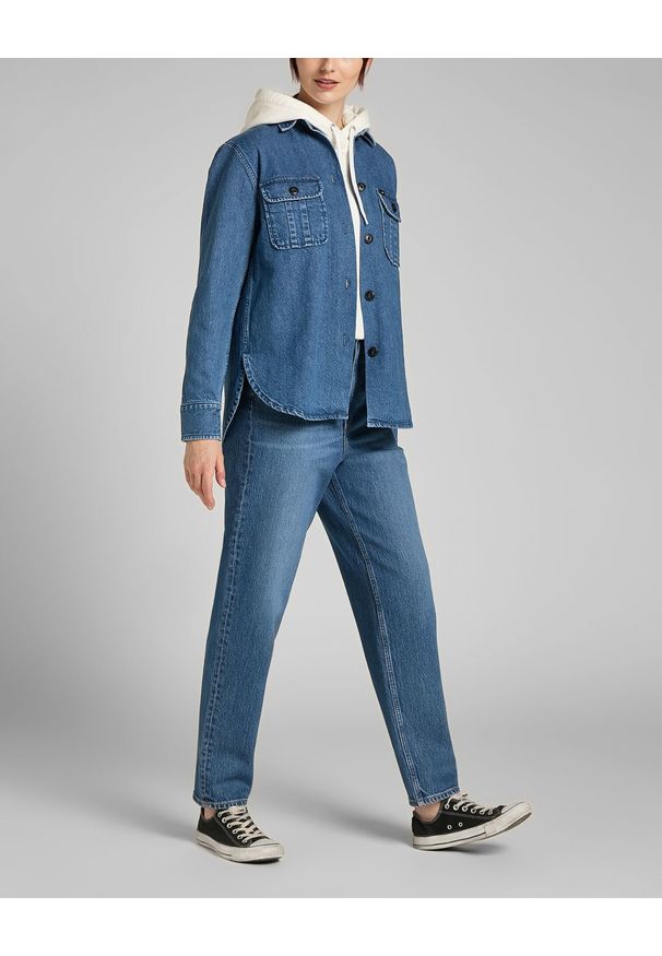 Lee - LEE OVERSHIRT DAMSKA KOSZULA JEANSOWA WASHED NOVA L54IOMQU 112140273. Materiał: jeans