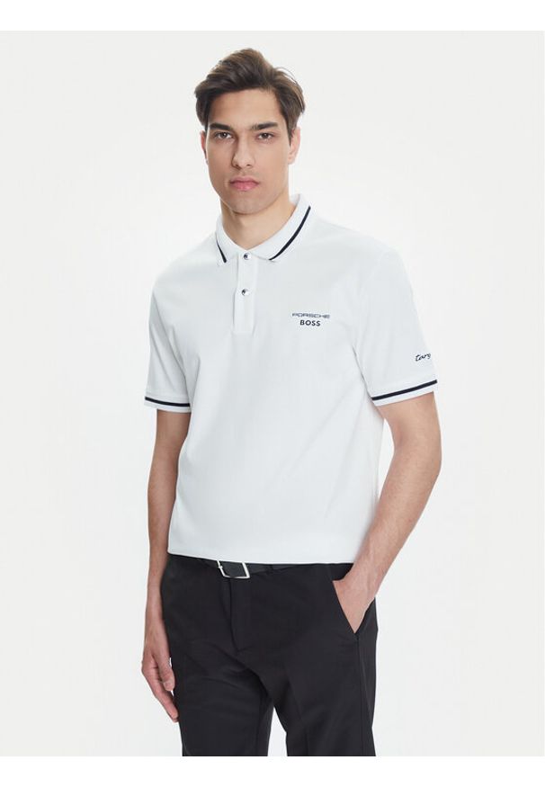 BOSS Polo C-Parris 197 50543257 Biały Regular Fit. Typ kołnierza: polo. Kolor: biały. Materiał: bawełna