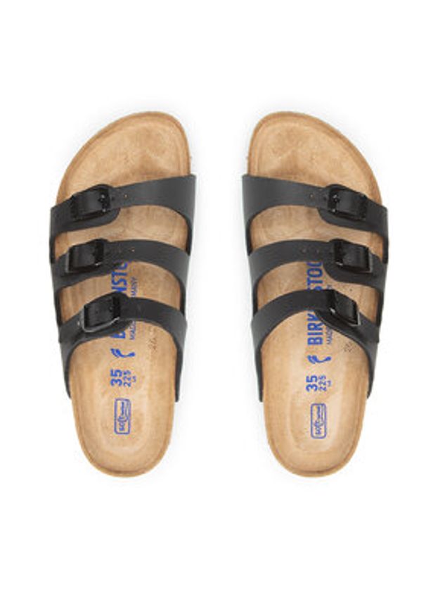 Birkenstock Klapki Florida 53013 Czarny. Kolor: czarny. Materiał: skóra