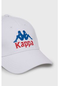 Kappa czapka bawełniana kolor biały z aplikacją. Kolor: biały. Materiał: bawełna. Wzór: aplikacja