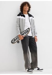 bonprix - Dżinsy cieniowane, loose fit, straight. Okazja: na co dzień. Kolor: szary. Styl: casual #3