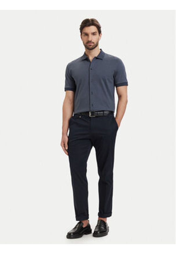 BOSS Koszula H-Powell 102 50560014 Granatowy Regular Fit. Kolor: niebieski. Materiał: bawełna