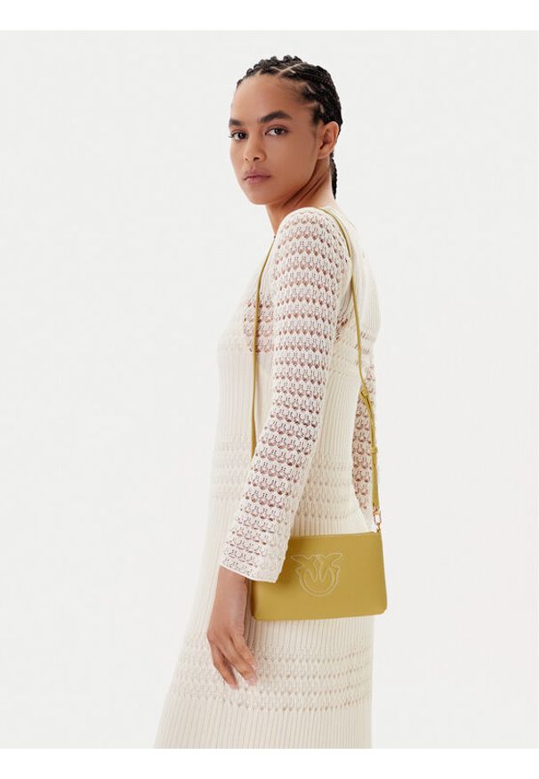 Pinko - PINKO Torebka Flat Horizontal Mini PE 25 PCPL 104277 A2AN Zielony. Kolor: zielony. Materiał: skórzane