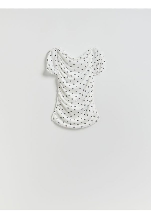 Reserved - Bluzka w grochy - wielobarwny. Materiał: dzianina. Wzór: grochy