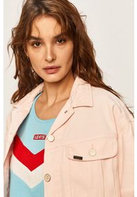 Lee - LEE CROPPED JACKET DAMSKA KURTKA JEANSOWA RELAXED CRYSTAL PINK L54QKGNA 112112908. Materiał: jeans #6