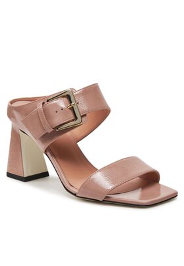 Pollini Klapki SA28237C0ITB0609 Różowy. Kolor: różowy. Materiał: skóra, lakier