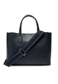 TOMMY HILFIGER - Tommy Hilfiger Torebka Th Distinct Mini Tote AW0AW17192 Granatowy. Kolor: niebieski. Materiał: skórzane #3