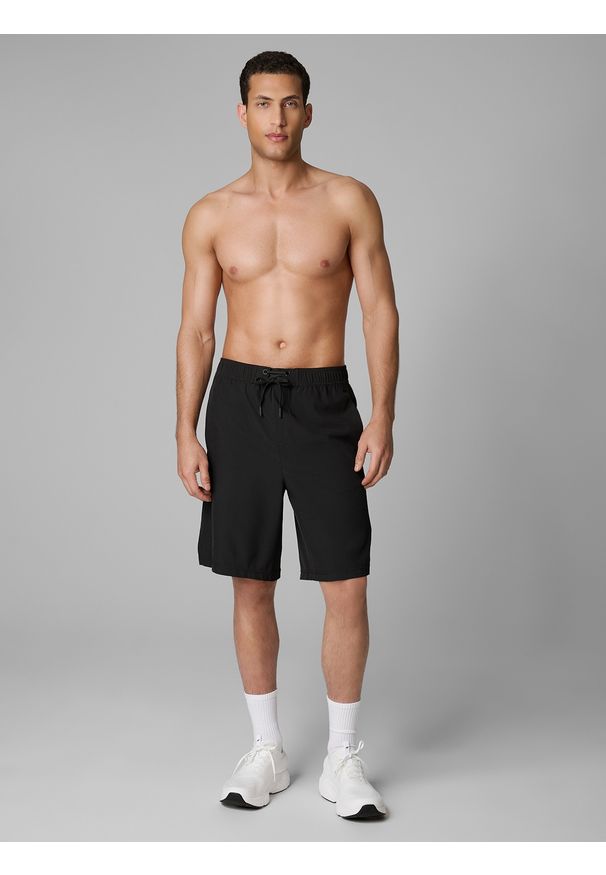 4f - 4F Spodenki plażowe boardshorty męskie - czarne L. Kolor: czarny. Materiał: materiał