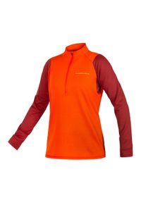 ENDURA - Longsleeve rowerowy damski Endura Singletrack Fleece. Kolor: pomarańczowy, czerwony, wielokolorowy. Długość rękawa: długi rękaw