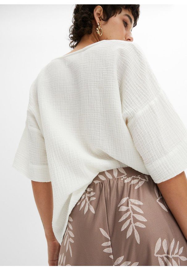 bonprix - Spodnie palazzo. Kolor: brązowy. Materiał: jersey. Długość: długie