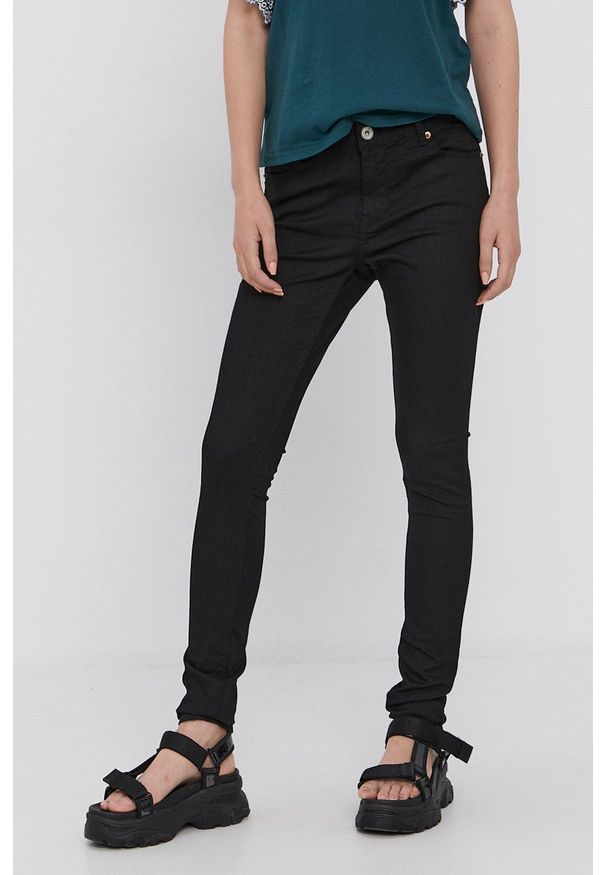 Brave Soul Jeansy Julia damskie medium waist. Kolor: czarny