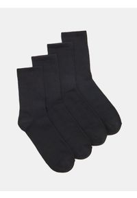 Sinsay - Prążkowane skarpetki 4 pack - czarny. Kolor: czarny. Materiał: prążkowany #1