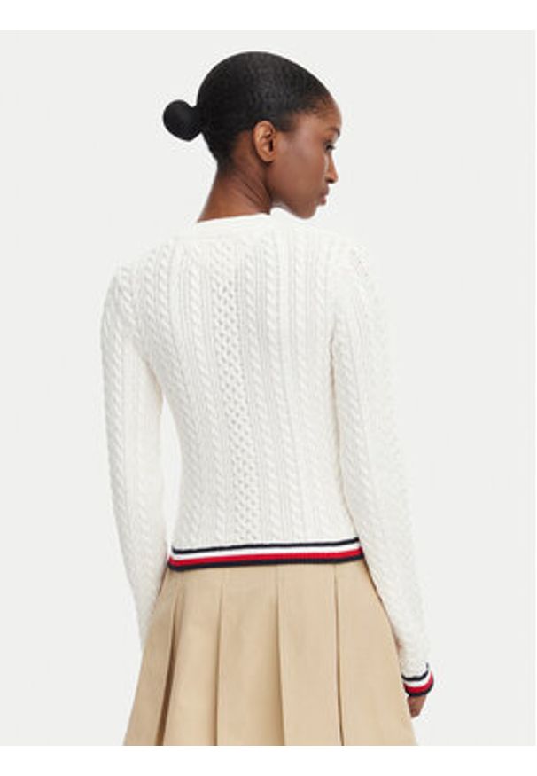 Tommy Jeans Sweter DW0DW22933 Biały Regular Fit. Kolor: biały. Materiał: bawełna