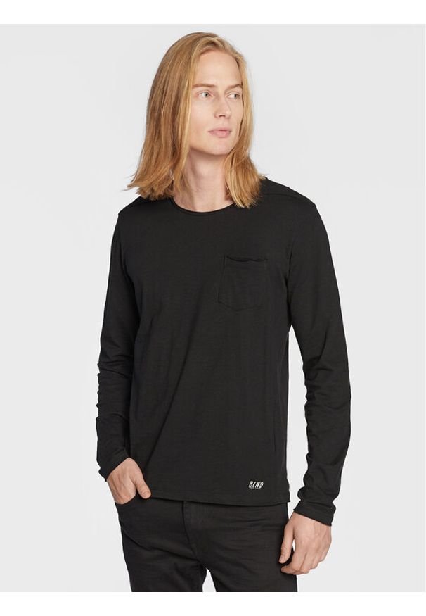 Blend Longsleeve Nicolai 20703060 Czarny Regular Fit. Kolor: czarny. Materiał: bawełna. Długość rękawa: długi rękaw