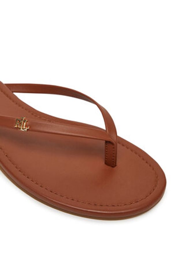 Lauren Ralph Lauren - LAUREN RALPH LAUREN Japonki Raquel 802953931006 Brązowy. Kolor: brązowy. Materiał: skóra