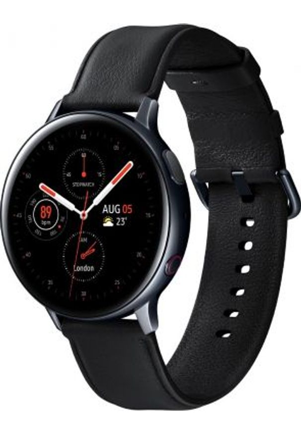 SAMSUNG - Smartwatch Samsung Galaxy Watch Active 2 Stainless Black 44mm Czarny (SM-R825FSKAXEO). Rodzaj zegarka: smartwatch. Kolor: czarny