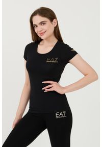 EA7 Emporio Armani - EA7 Czarny t-shirt. Kolor: czarny #4