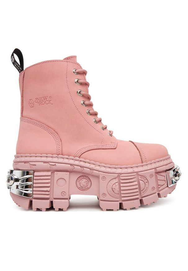Botki NEW ROCK. Kolor: różowy. Styl: rockowy