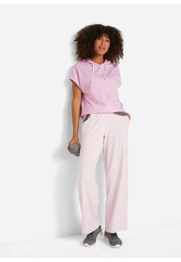 bonprix - Bluza z kapturem oversize. Typ kołnierza: kaptur. Kolor: fioletowy. Długość rękawa: bez rękawów