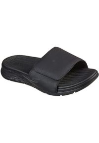 skechers - Klapki Skechers GO Consistent 229033BBK, Mężczyźni. Okazja: na plażę. Kolor: czarny. Materiał: skóra ekologiczna, materiał. Styl: sportowy