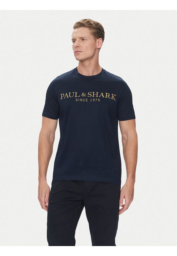 PAUL & SHARK - Paul&Shark T-Shirt 24411020 Granatowy Regular Fit. Kolor: niebieski. Materiał: bawełna