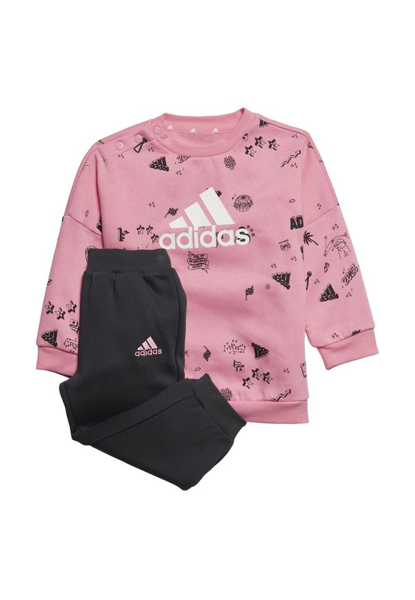 Adidas - Zestaw Brand Love Crew Sweatshirt Set Kids. Kolor: wielokolorowy, różowy, czarny, szary