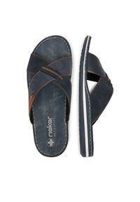 Rieker Klapki 21098-14 Granatowy. Kolor: niebieski. Materiał: skóra #3