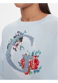 Guess Bluza W4RQ11 K9Z21 Błękitny. Kolor: niebieski. Materiał: syntetyk, bawełna