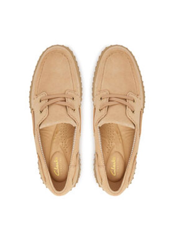 Clarks Półbuty Torhill Boat 26186301 Beżowy. Kolor: beżowy. Materiał: skóra, zamsz