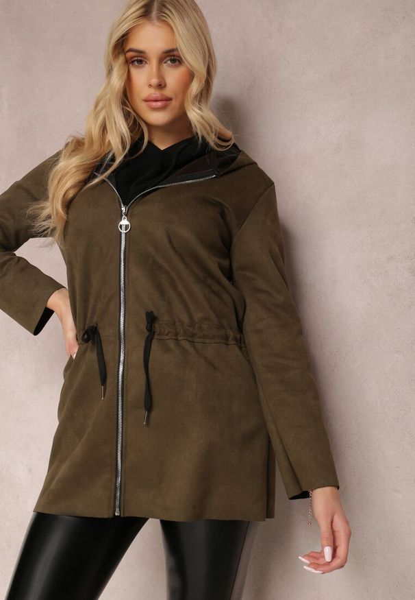 Renee - Ciemnozielona Bluza Godasis. Typ kołnierza: kaptur. Kolor: zielony. Materiał: dzianina, dresówka. Długość: długie