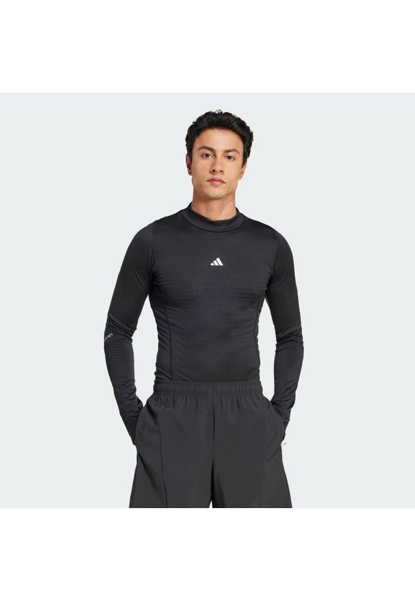 Adidas - Koszulka TECHFIT COLD.RDY Training Long Sleeve. Kolor: czarny. Materiał: materiał. Długość rękawa: długi rękaw. Technologia: Techfit (Adidas). Sport: fitness