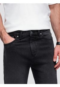 Ombre Clothing - Męskie spodnie jeansowe JOGGERY z klasyczna opaśnicą - czarne V3 - Rozmiar: M. Okazja: na co dzień. Kolor: czarny. Materiał: jeans. Styl: klasyczny #8