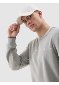 4f - 4F Bluza dresowa nierozpinana bez kaptura męska - szara XL. Okazja: na co dzień. Typ kołnierza: bez kaptura. Kolor: szary. Materiał: dresówka. Wzór: napisy, nadruk, ze splotem, gładki. Styl: casual, klasyczny, sportowy #2