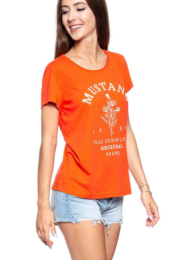 Mustang - MUSTANG T SHIRT DAMSKI Alina C Print 1009870 7096. Wzór: nadruk
