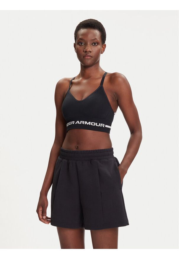 Under Armour Biustonosz sportowy Ua Seamless Low Long Bra 1357719-001 Czarny Compression Fit. Kolor: czarny. Materiał: syntetyk