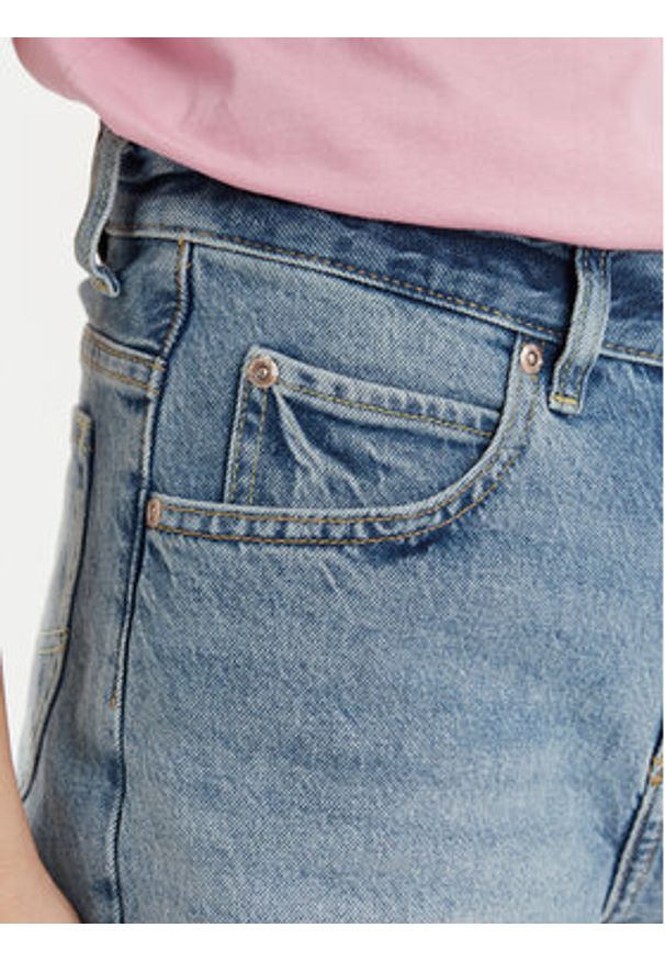 Lee Szorty jeansowe Rider 112350142 Niebieski Straight Fit. Kolor: niebieski. Materiał: bawełna, lyocell