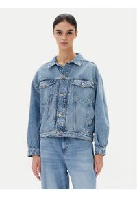Mustang Kurtka jeansowa Arcata 1016219 Niebieski Loose Fit. Kolor: niebieski. Materiał: bawełna