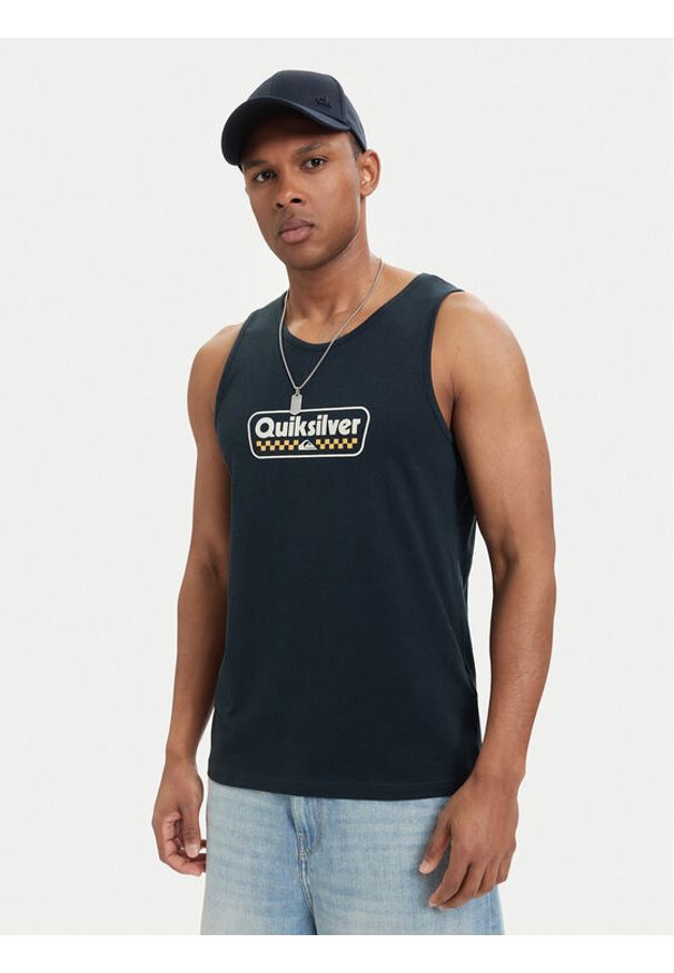 Quiksilver Tank top Starting Grid EQYZT08309 Granatowy Regular Fit. Kolor: niebieski. Materiał: bawełna