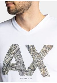 Koszulka męska biała Armani Exchange 3LZTBA ZJ5LZ 1100. Kolor: biały
