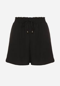 Born2be - Czarne Luźne Szorty z Wysokim Stanem Mevindrae. Okazja: na co dzień. Stan: podwyższony. Kolor: czarny. Styl: klasyczny, elegancki, casual #7