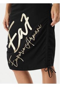 EA7 Emporio Armani Sukienka codzienna 7W001062 AF10373 UC001 Czarny Regular Fit. Okazja: na co dzień. Kolor: czarny. Materiał: bawełna. Typ sukienki: proste. Styl: casual #5