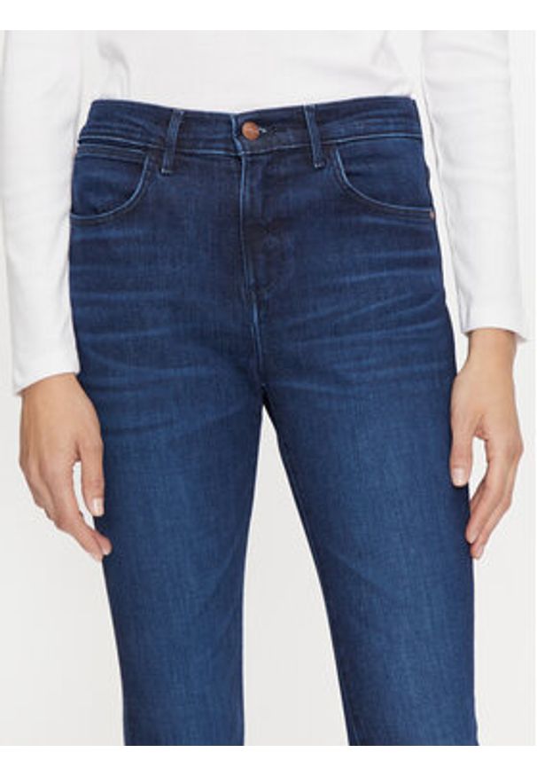 Wrangler Jeansy 112358235 Granatowy Skinny Fit. Kolor: niebieski