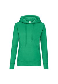FRUIT OF THE LOOM - Bluza Damska Z Kapturem. Typ kołnierza: kaptur. Kolor: zielony