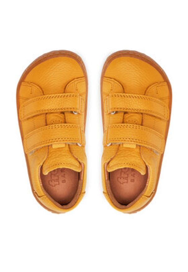 Froddo Sneakersy Barefoot Base G3130240-6 S Żółty. Kolor: żółty. Materiał: skóra